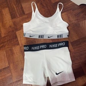 Nike Pro shorts and top